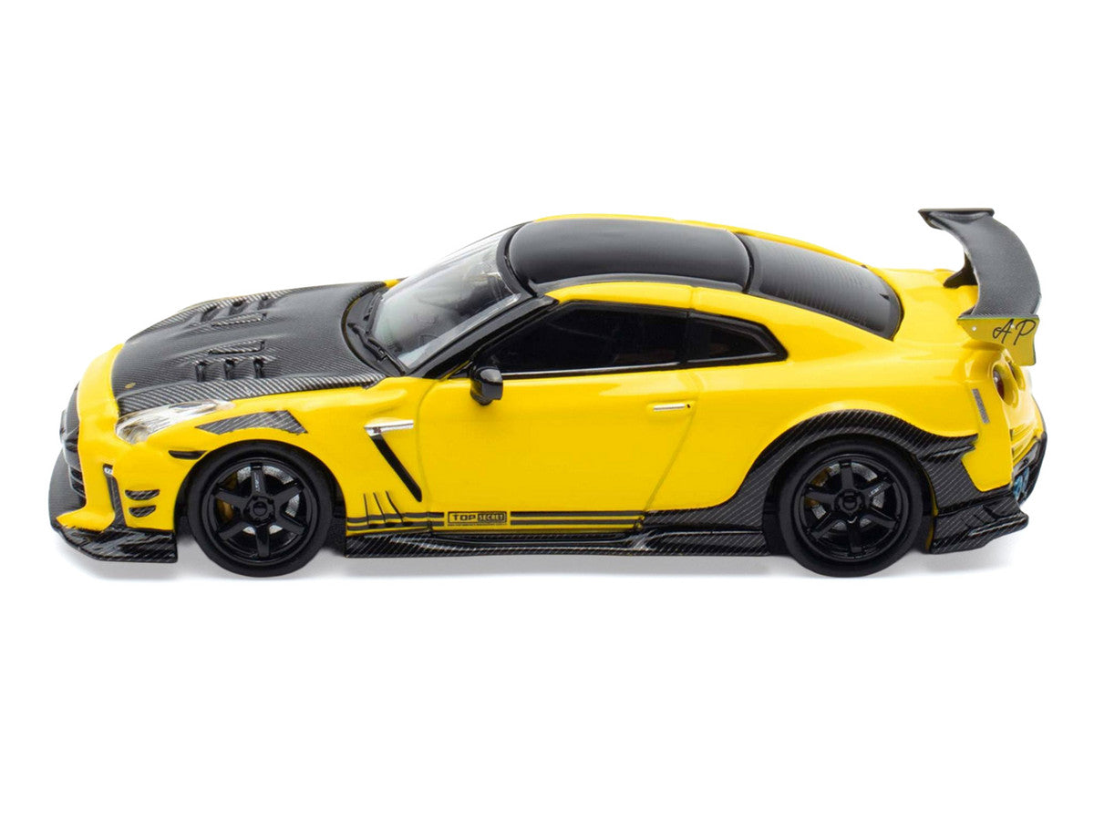 Nissan GT-R (R35) RHD (Right Hand Drive) Yellow with Carbon Hood and Black Top "The Model Car Show Singapore 2025 Event Edition" 1/64 Diecast Model Car by Inno Models LuxuryLifeWay Online Store
