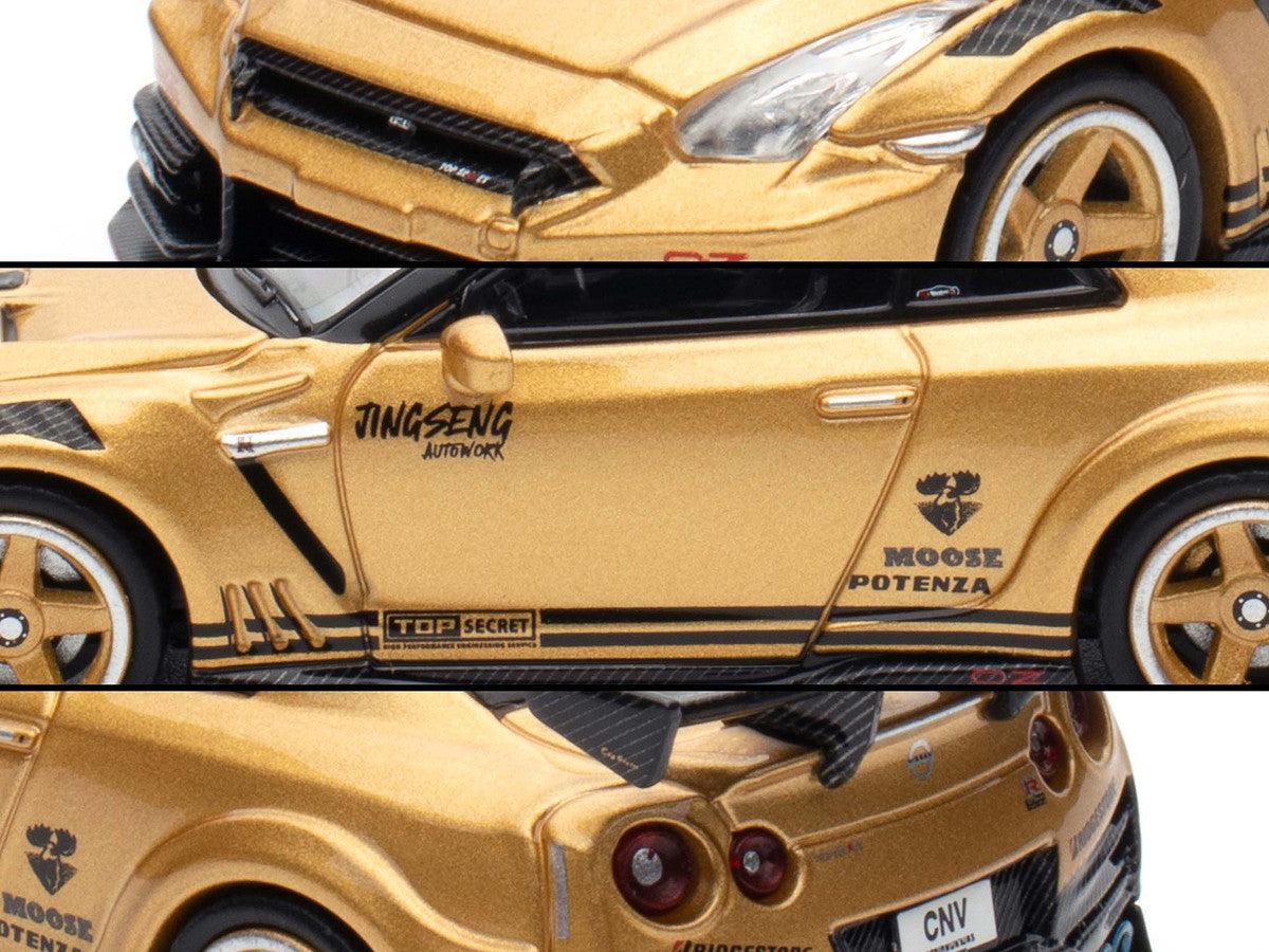 Nissan GT-R (R35) Top Secret Thailand RHD (Right Hand Drive) Gold Metallic "Thailand Diecast Expo 2025 Event Edition" 1/64 Diecast Model Car by Inno Models LuxuryLifeWay Online Store