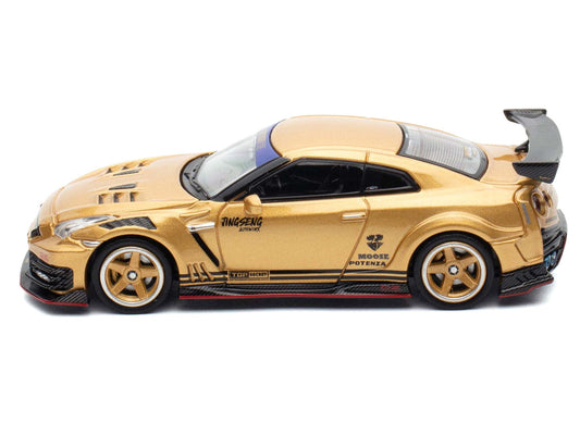 Nissan GT-R (R35) Top Secret Thailand RHD (Right Hand Drive) Gold Metallic "Thailand Diecast Expo 2025 Event Edition" 1/64 Diecast Model Car by Inno Models LuxuryLifeWay Online Store