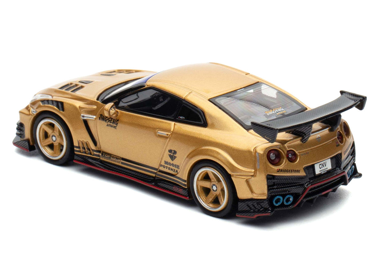 Nissan GT-R (R35) Top Secret Thailand RHD (Right Hand Drive) Gold Metallic "Thailand Diecast Expo 2025 Event Edition" 1/64 Diecast Model Car by Inno Models LuxuryLifeWay Online Store