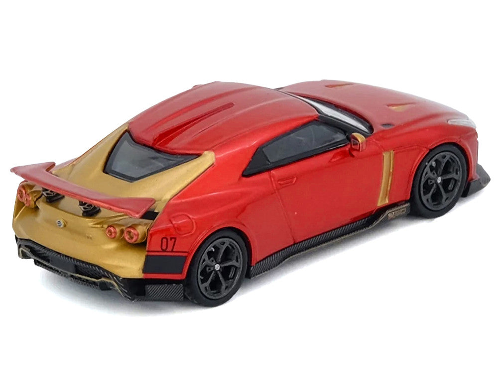 Nissan GT-R50 By ItalDesign Red Metallic with Gold Accents 1/64 Diecast Model Car by Inno Models LuxuryLifeWay Online Store