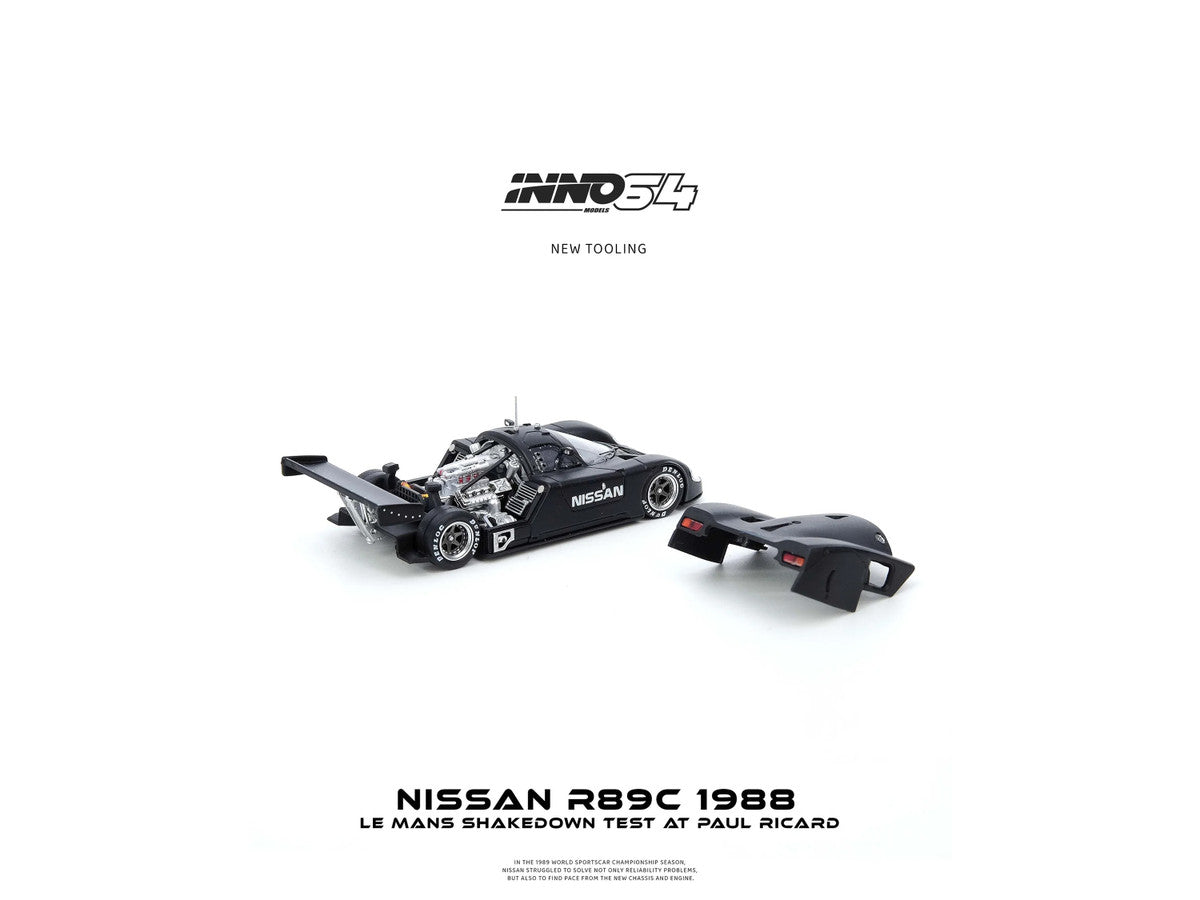 Nissan R89C Matt Black "Le Mans Shakedown Test at Paul Ricard 1988" 1/64 Diecast Model Car by Inno Models LuxuryLifeWay Online Store
