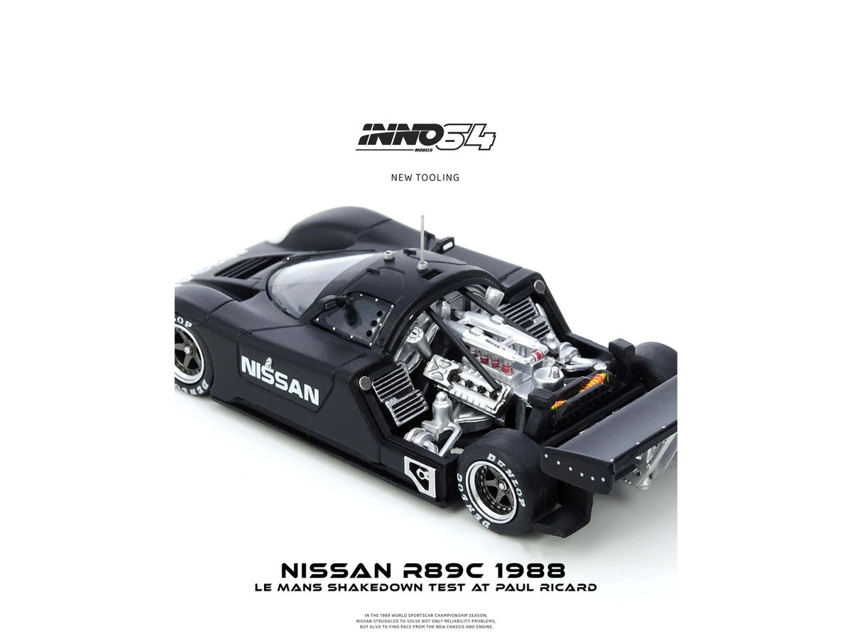 Nissan R89C Matt Black "Le Mans Shakedown Test at Paul Ricard 1988" 1/64 Diecast Model Car by Inno Models LuxuryLifeWay Online Store