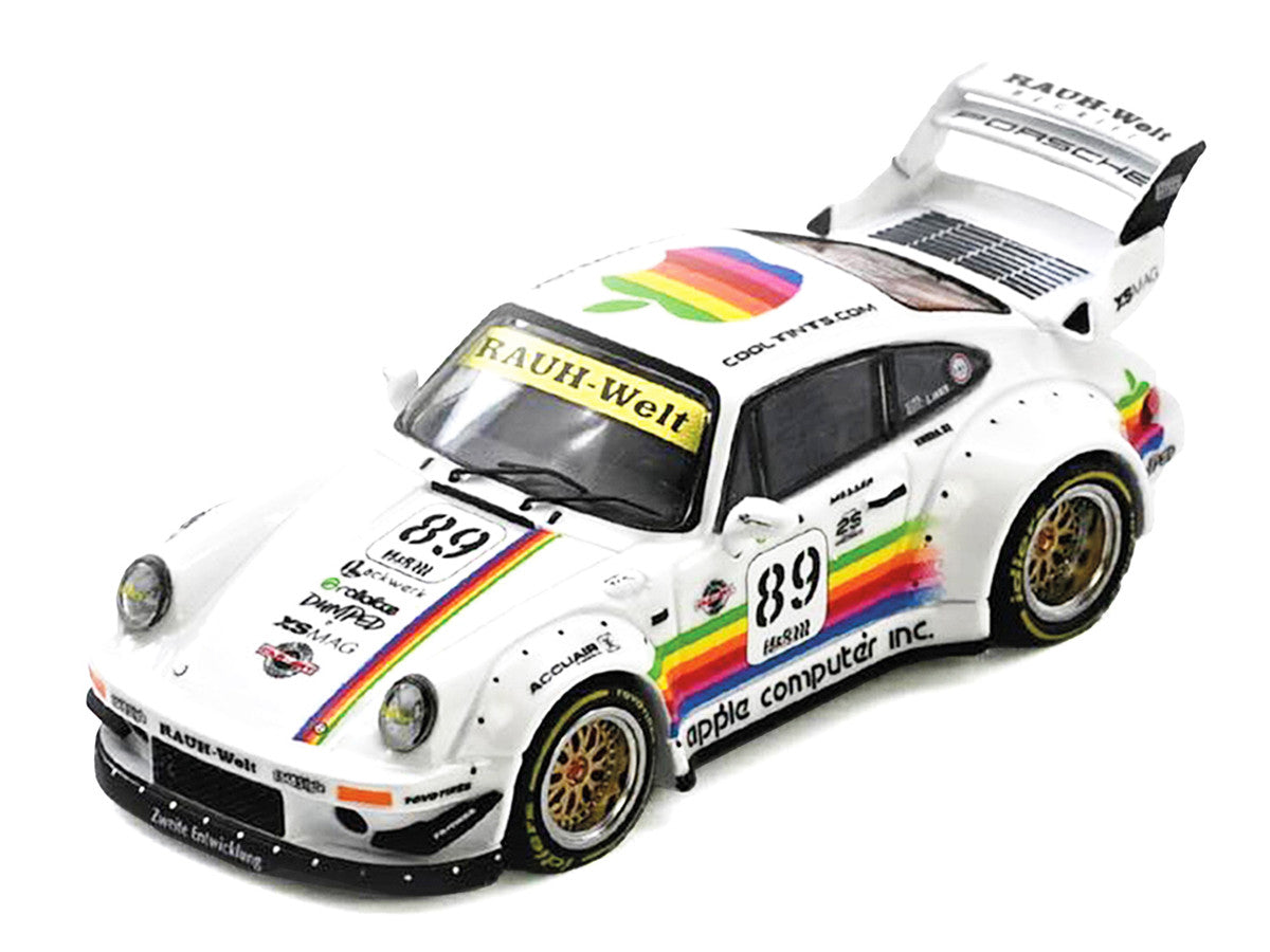 RWB 930 #89 "Apple Livery" White with Stripes 1/64 Diecast Model Car by Inno Models LuxuryLifeWay Online Store