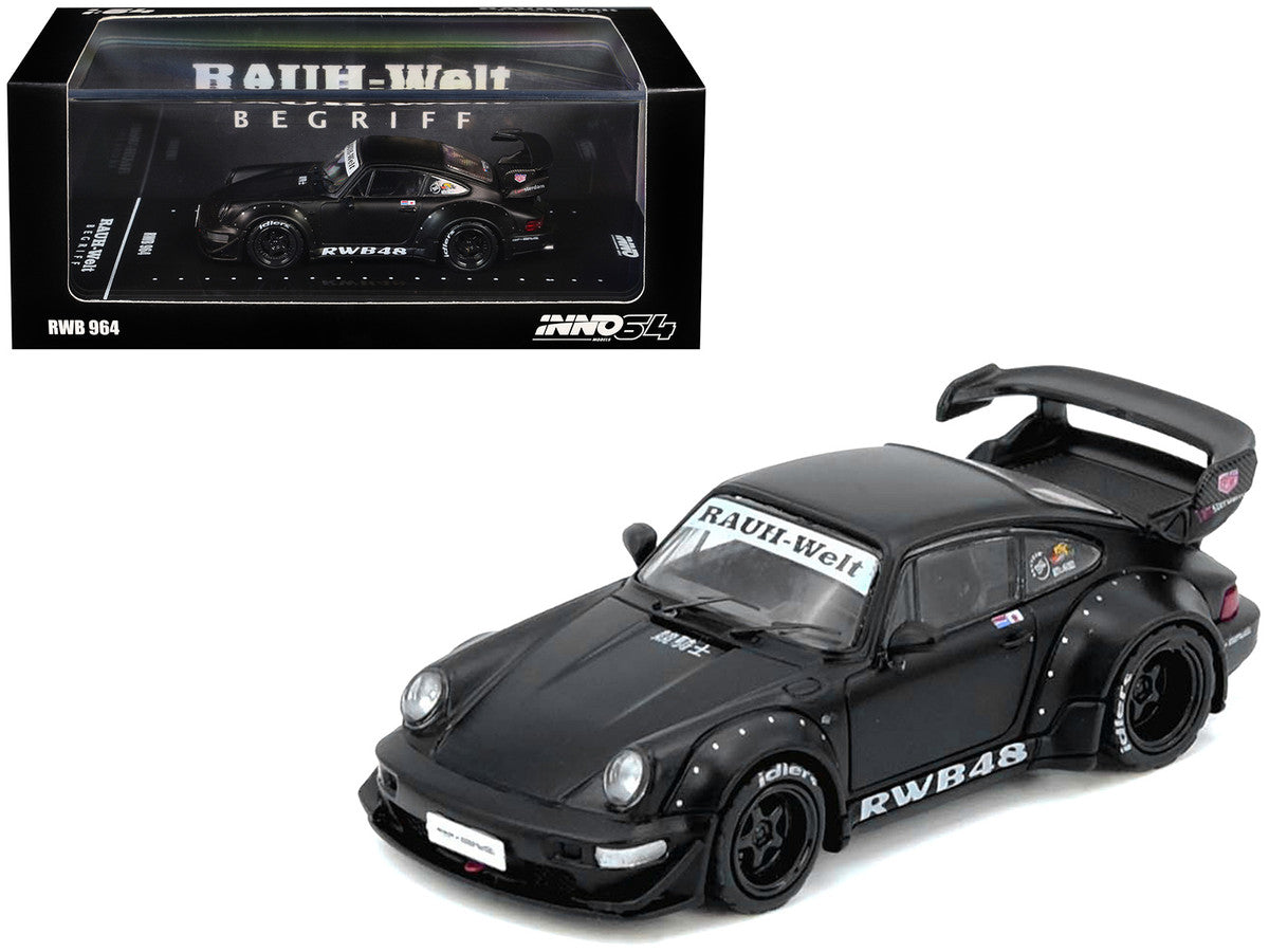 RWB 964 Matt Black 1/64 Diecast Model Car by Inno Models LuxuryLifeWay Online Store