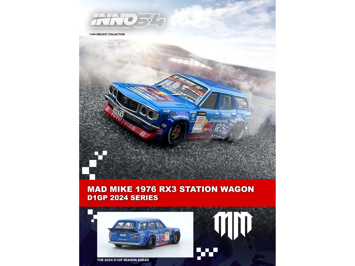 1976 Mazda RX3 Station Wagon RHD (Right Hand Drive) #12 "Mad" Mike Whiddett "D1 Grand Prix" (2024) 1/64 Diecast Model Car by Inno Models LuxuryLifeWay Online Store
