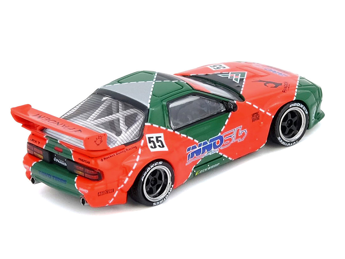 Mazda RX7 (FC3S) "Pandem Aero" RHD (Right Hand Drive) #55 Red and Green "Hong Kong Toycar Salon 2025 Event Edition" 1/64 Diecast Model Car by Inno Models LuxuryLifeWay Online Store
