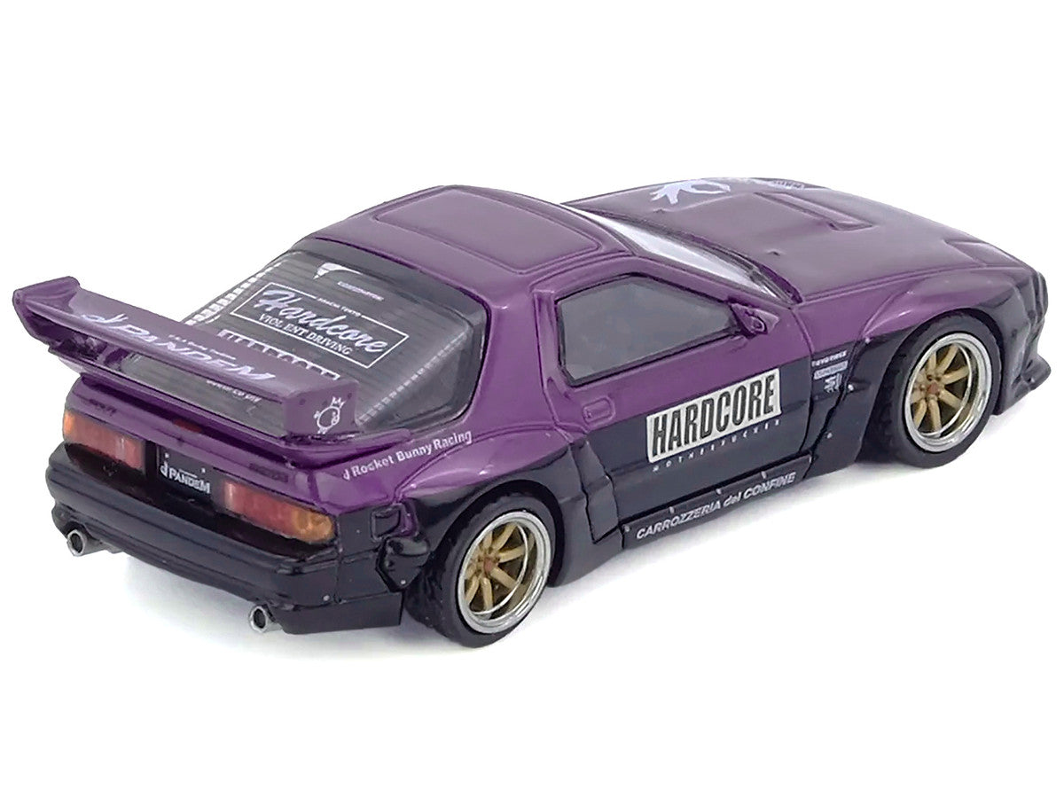 Mazda RX7 (FC3S) "Pandem Rocket Bunny" Kit Purple Metallic and Black 1/64 Diecast Model Car by Inno Models LuxuryLifeWay Online Store