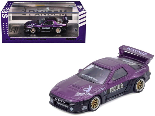 Mazda RX7 (FC3S) "Pandem Rocket Bunny" Kit Purple Metallic and Black 1/64 Diecast Model Car by Inno Models LuxuryLifeWay Online Store