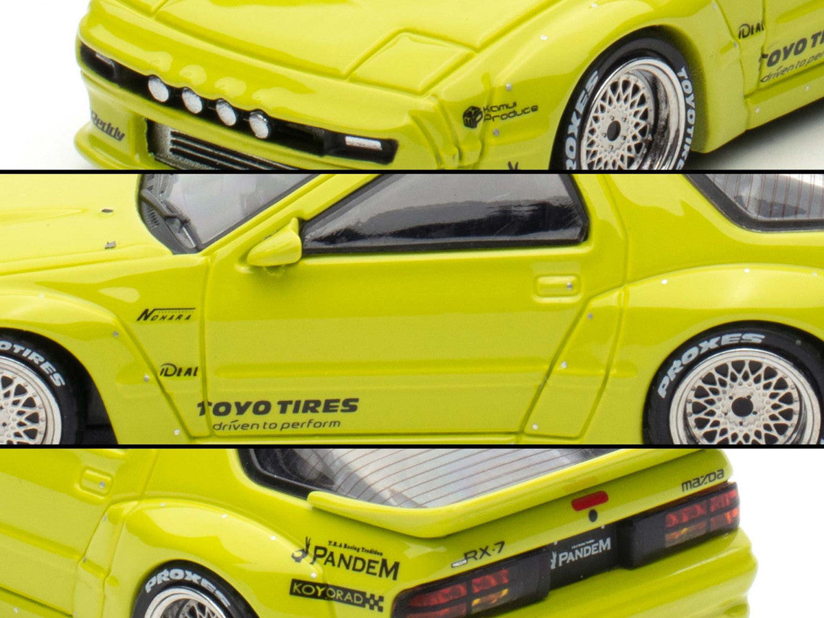Mazda RX-7 (FC3S) "Pandem Aero" RHD (Right Hand Drive) Lime Green "The Model Car Show Malaysia 2025 Event Edition" 1/64 Diecast Model Car by Inno Models LuxuryLifeWay Online Store
