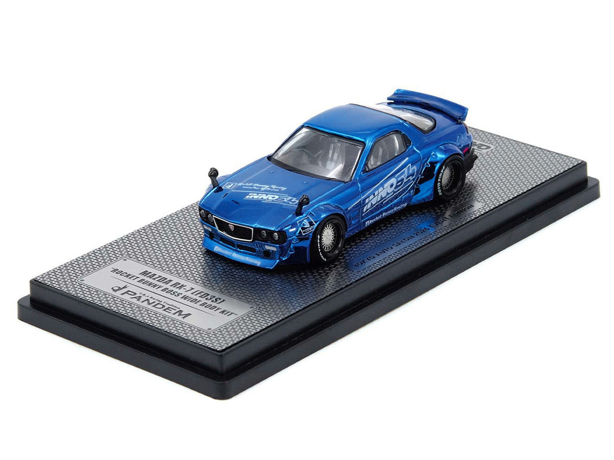 Mazda RX-7 (FD3S) RHD (Right Hand Drive) "Pandem Rocket Bunny" Blue Chrome "Tokyo Auto Salon 2026 Event Edition" 1/64 Diecast Model Car by Inno Models LuxuryLifeWay Online Store