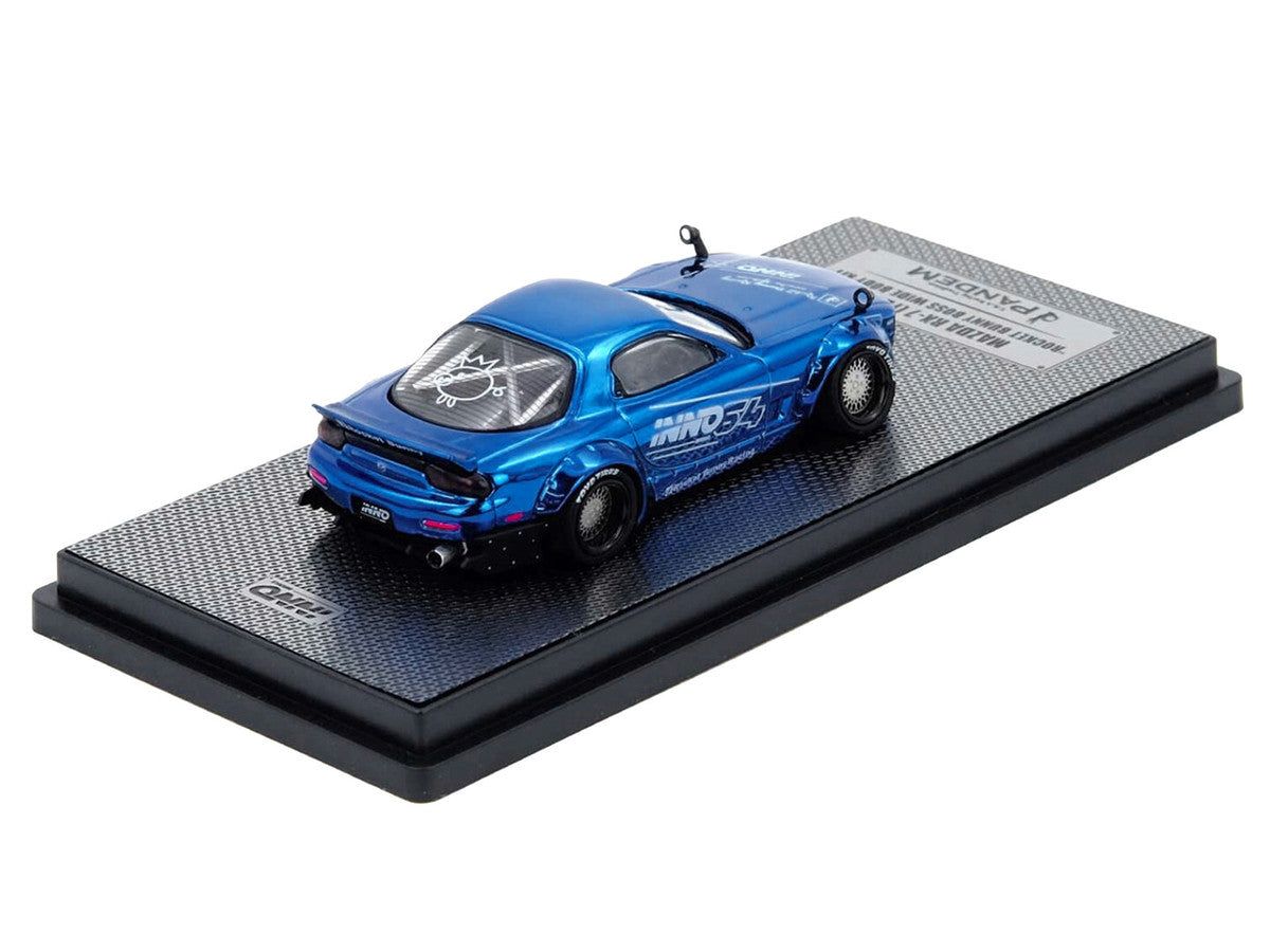 Mazda RX-7 (FD3S) RHD (Right Hand Drive) "Pandem Rocket Bunny" Blue Chrome "Tokyo Auto Salon 2026 Event Edition" 1/64 Diecast Model Car by Inno Models LuxuryLifeWay Online Store