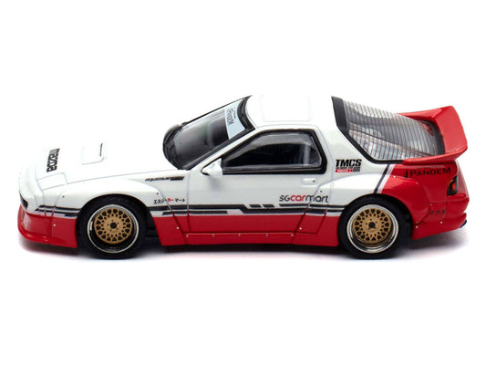 Mazda RX-7 (FC3S) "Pandem Rocket Bunny" White and Red with Black Stripes "The Model Car Show Singapore 2025 Event Edition" 1/64 Diecast Model Car by Inno Models LuxuryLifeWay Online Store