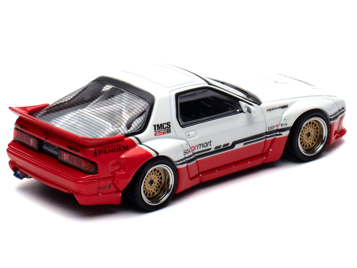 Mazda RX-7 (FC3S) "Pandem Rocket Bunny" White and Red with Black Stripes "The Model Car Show Singapore 2025 Event Edition" 1/64 Diecast Model Car by Inno Models LuxuryLifeWay Online Store