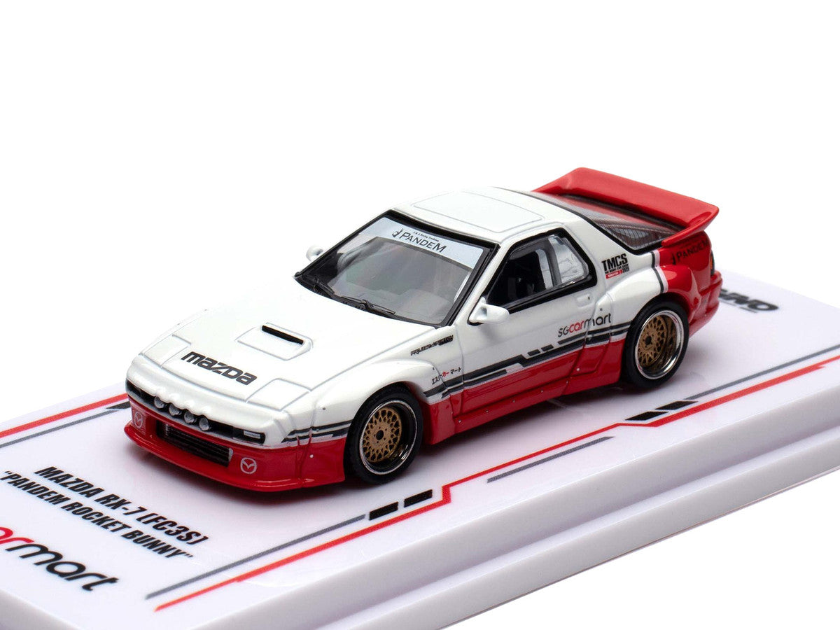 Mazda RX-7 (FC3S) "Pandem Rocket Bunny" White and Red with Black Stripes "The Model Car Show Singapore 2025 Event Edition" 1/64 Diecast Model Car by Inno Models LuxuryLifeWay Online Store
