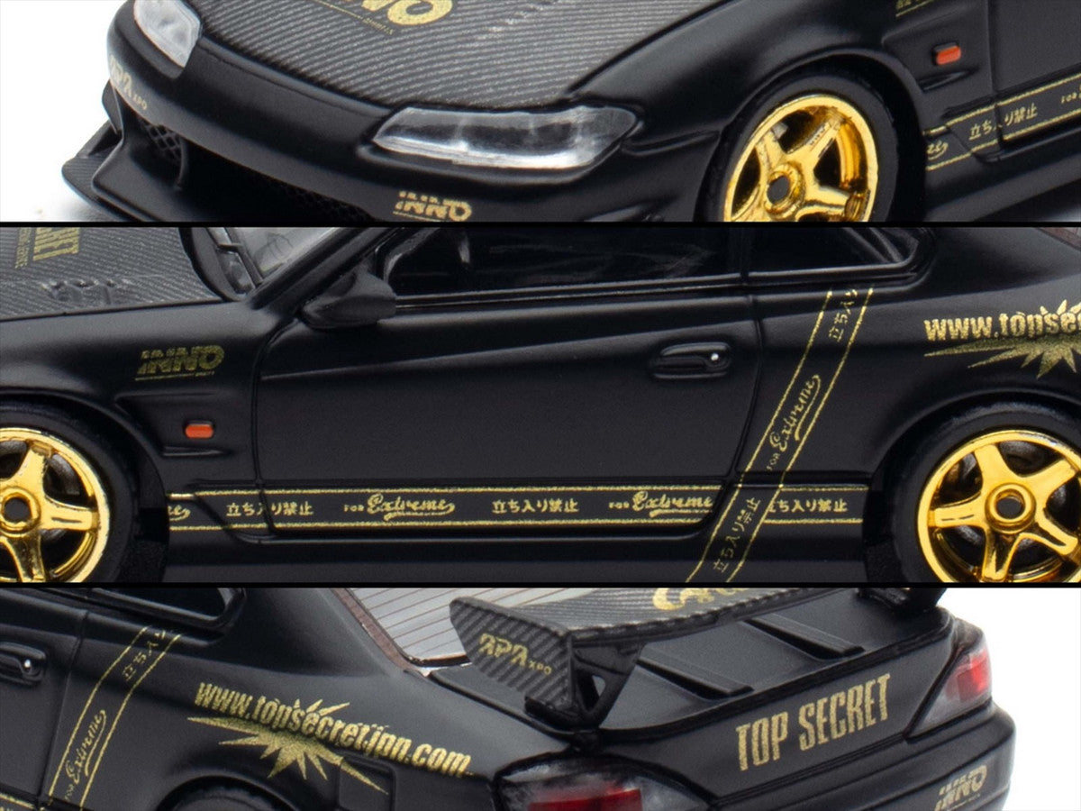 Nissan "Top Secret" Silvia (S15) RHD (Right Hand Drive) Matt Black with Carbon Hood "APA XPO 2025 Event Edition VIP Ticket Bundle" 1/64 Diecast Model Car by Inno Models LuxuryLifeWay Online Store