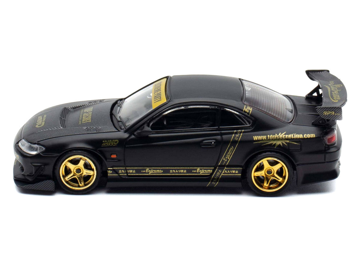 Nissan "Top Secret" Silvia (S15) RHD (Right Hand Drive) Matt Black with Carbon Hood "APA XPO 2025 Event Edition VIP Ticket Bundle" 1/64 Diecast Model Car by Inno Models LuxuryLifeWay Online Store