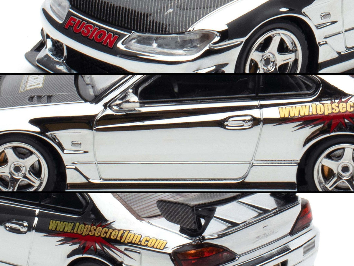 Nissan "Top Secret" Silvia (S15) RHD (Right Hand Drive) Chrome with Carbon Hood "Tokyo Auto Salon Kuala Lumpur 2025 Event Edition" 1/64 Diecast Model Car by Inno Models LuxuryLifeWay Online Store