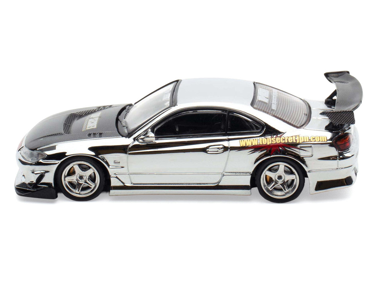 Nissan "Top Secret" Silvia (S15) RHD (Right Hand Drive) Chrome with Carbon Hood "Tokyo Auto Salon Kuala Lumpur 2025 Event Edition" 1/64 Diecast Model Car by Inno Models LuxuryLifeWay Online Store