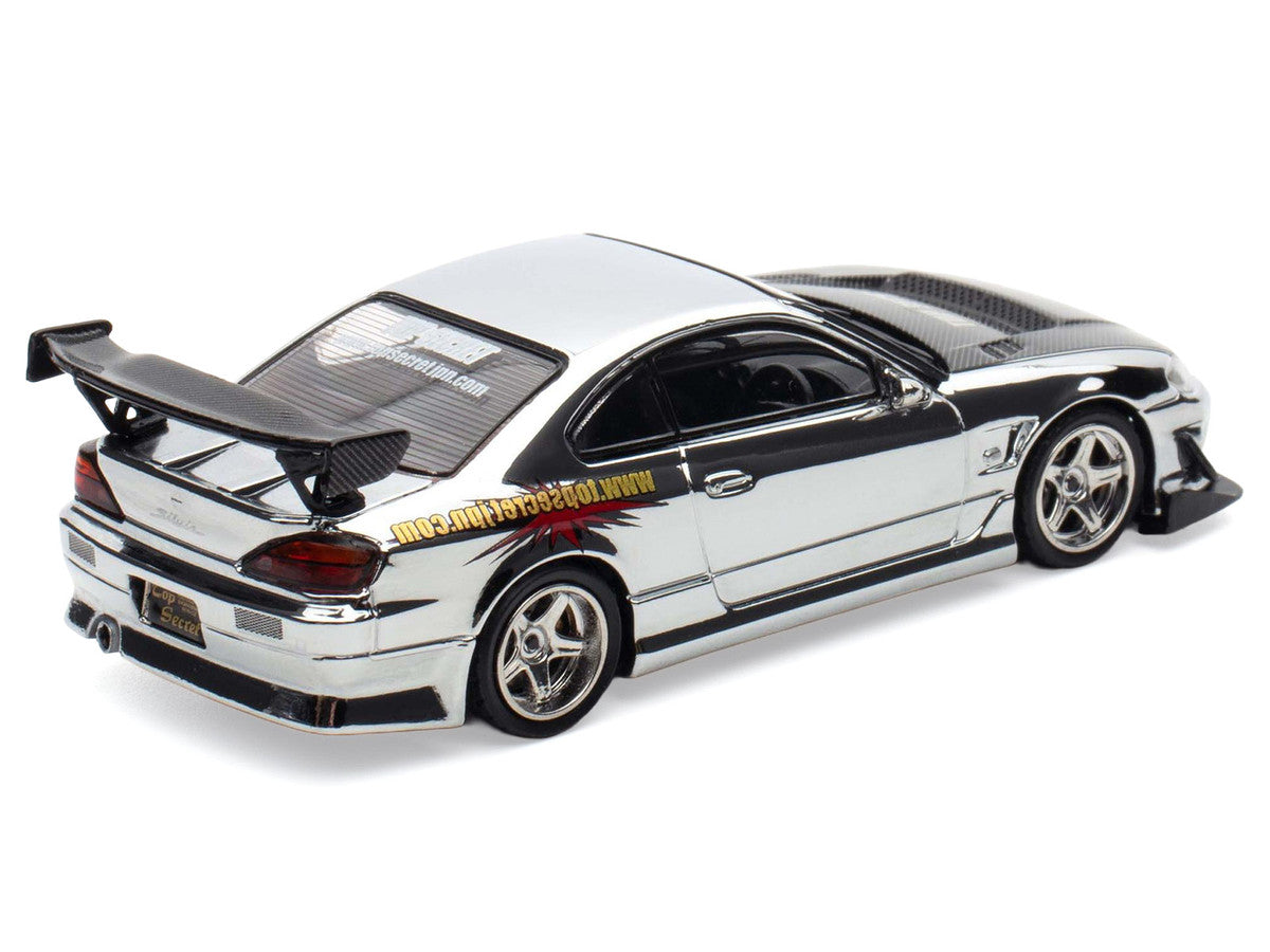 Nissan "Top Secret" Silvia (S15) RHD (Right Hand Drive) Chrome with Carbon Hood "Tokyo Auto Salon Kuala Lumpur 2025 Event Edition" 1/64 Diecast Model Car by Inno Models LuxuryLifeWay Online Store