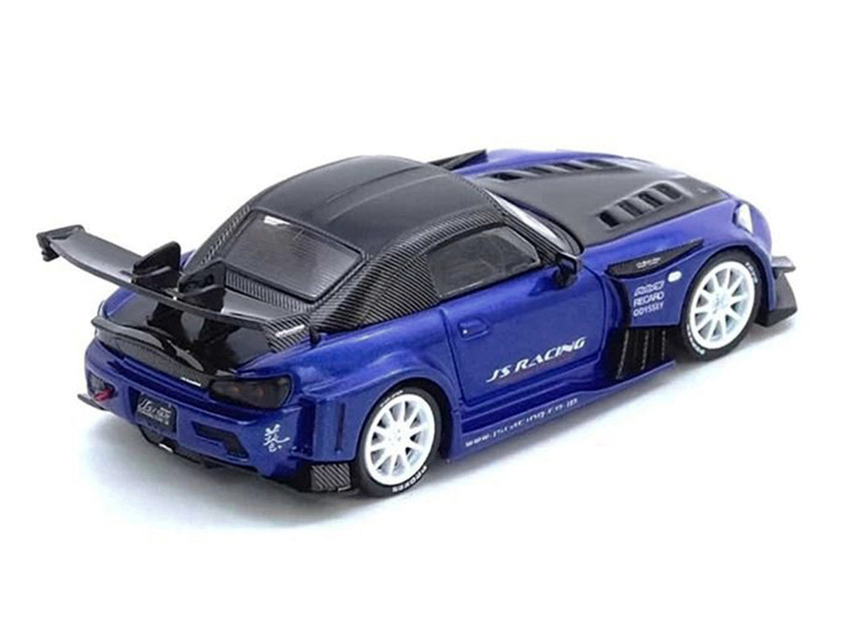 Honda S2000 RHD (Right Hand Drive) "J's Racing" Blue Metallic with Carbon Hood and Top 1/64 Diecast Model Car by Inno Models LuxuryLifeWay Online Store