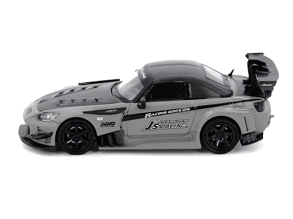 Honda S2000 RHD (Right Hand Drive) "J's Racing" Gray with Carbon Hood and Top "Hong Kong Toycar Salon 2025 Event Edition" 1/64 Diecast Model Car by Inno Models LuxuryLifeWay Online Store