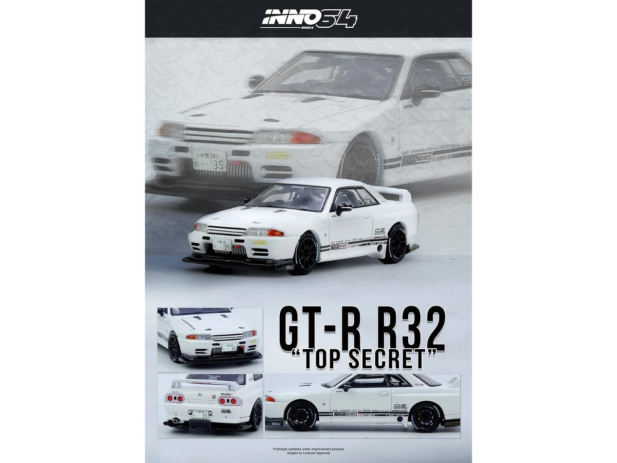 Nissan Skyline "Top Secret" (VR32) GT-R RHD (Right Hand Drive) White 1/64 Diecast Model Car by Inno Models LuxuryLifeWay Online Store