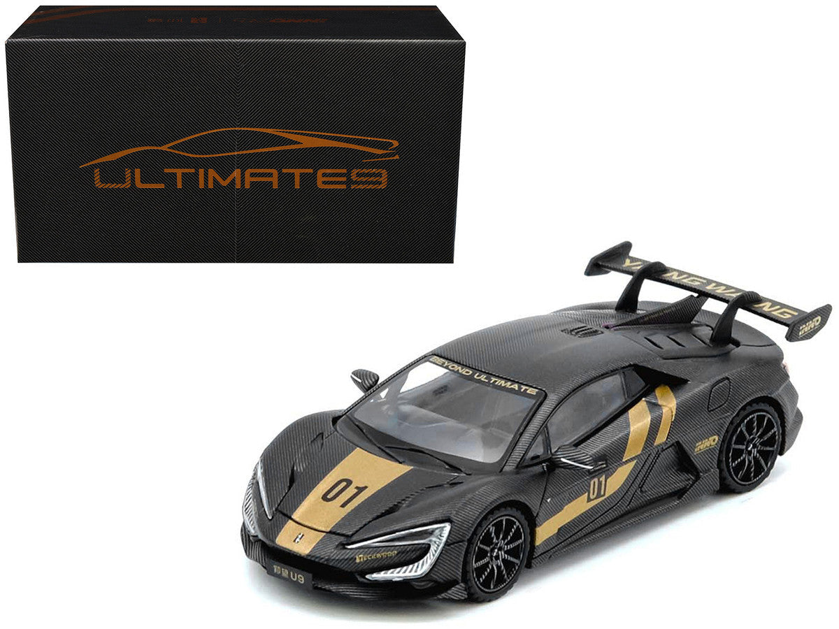 Yangwang U9 #01 Carbon Fiber with Gold Stripes "APA XPO 2025 Event Edition" 1/64 Diecast Model Car by Inno Models LuxuryLifeWay Online Store