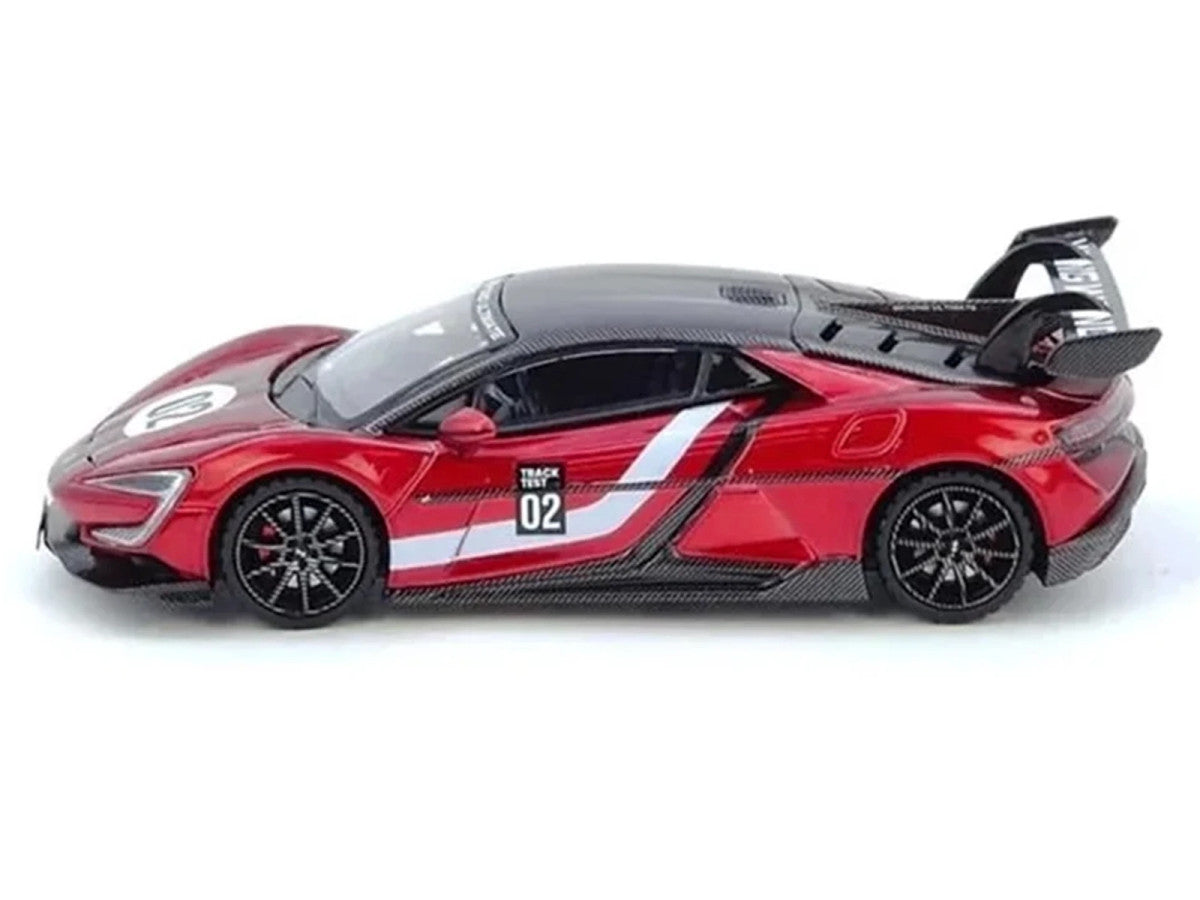2025 Yangwang U9 Xtreme Test Car #02 Red Metallic with White Stripes and Carbon Top "World Fastest EV Supercar" 1/64 Diecast Model Car by Inno Models LuxuryLifeWay Online Store