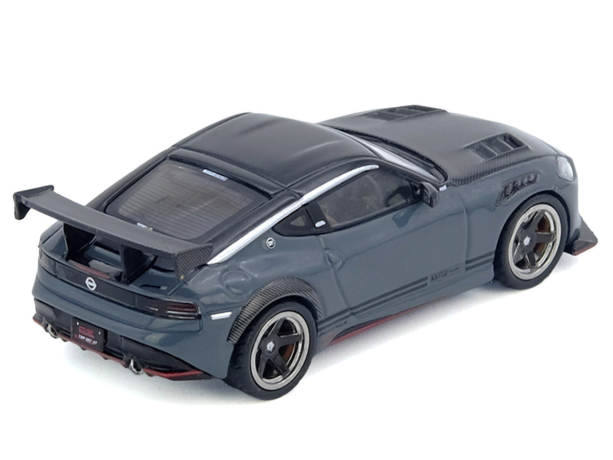 Nissan Fairlady Z "Top Secret" (RZ34) RHD (Right Hand Drive) Stealth Gray with Carbon Hood and Black Top 1/64 Diecast Model Car by Inno Models LuxuryLifeWay Online Store