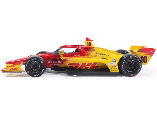 Dallara IndyCar #10 Alex Palou "DHL" Chip Ganassi Racing (Road Course Configuration) Champion "NTT IndyCar Series" (2025) 1/18 Diecast Model Car by IXO Models LuxuryLifeWay Online Store