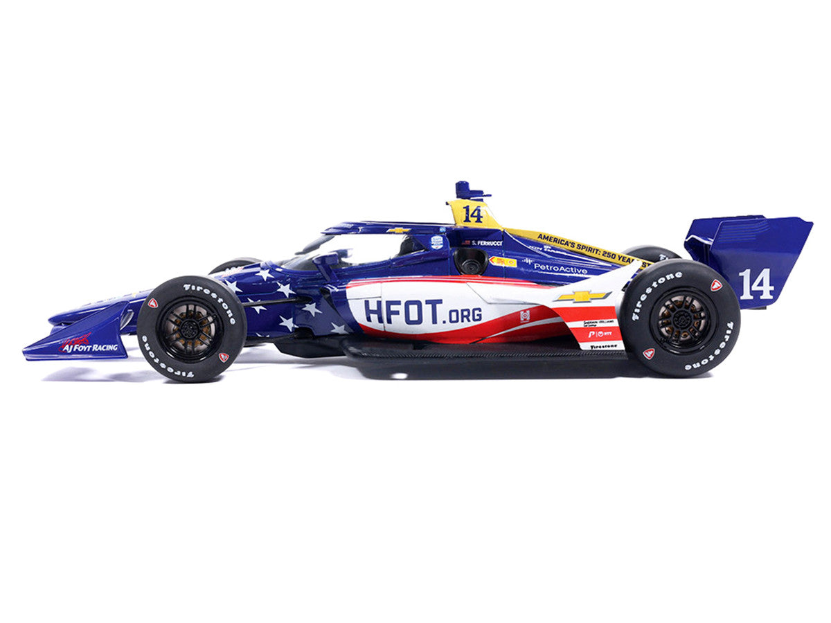 Dallara IndyCar #14 Santino Ferrucci "HFOT.Org" AJ Foyt Racing (Road Course Configuration) "NTT IndyCar Series" (2026) 1/18 Diecast Model Car by IXO Models LuxuryLifeWay Online Store