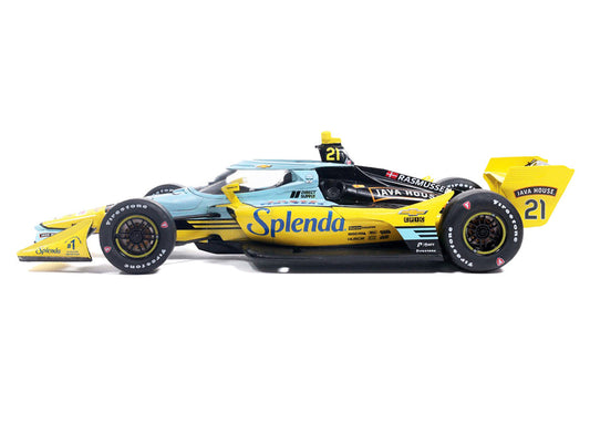Dallara IndyCar #21 Christian Rasmussen "Splenda" Ed Carpenter Racing (Road Course Configuration) "NTT IndyCar Series" (2026) 1/18 Diecast Model Car by IXO Models LuxuryLifeWay Online Store