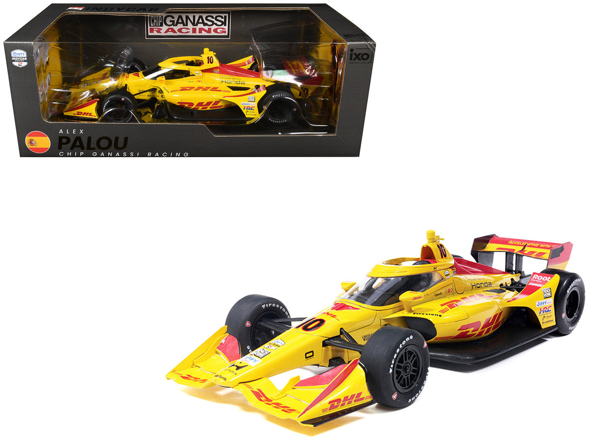 Dallara IndyCar #10 Alex Palou "DHL" Chip Ganassi Racing (Road Course Configuration) "NTT IndyCar Series" (2026) 1/18 Diecast Model Car by IXO Models LuxuryLifeWay Online Store