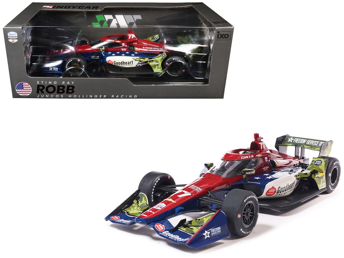 Dallara IndyCar #77 Sting Ray Robb "Goodheart Animal Health Center" Juncos Hollinger Racing (Road Course Configuration) "NTT IndyCar Series" (2026) 1/18 Diecast Model Car by IXO Models LuxuryLifeWay Online Store