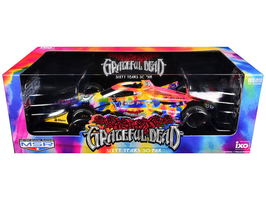 Dallara IndyCar #60 "Grateful Dead - Sixty Years So Far" Tie-Dye Livery "Meyer Shank Racing" (Road Course Configuration) 1/18 Diecast Model Car by IXO Models LuxuryLifeWay Online Store