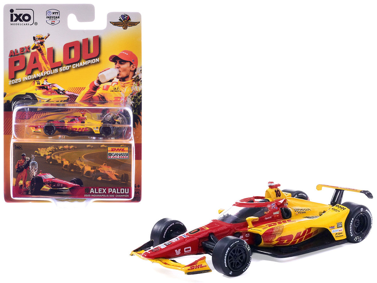 Dallara IndyCar #10 Alex Palou "DHL - Chip Ganassi Racing" Winner "Indianapolis 500" (2025) 1/64 Diecast Model by IXO Models LuxuryLifeWay Online Store