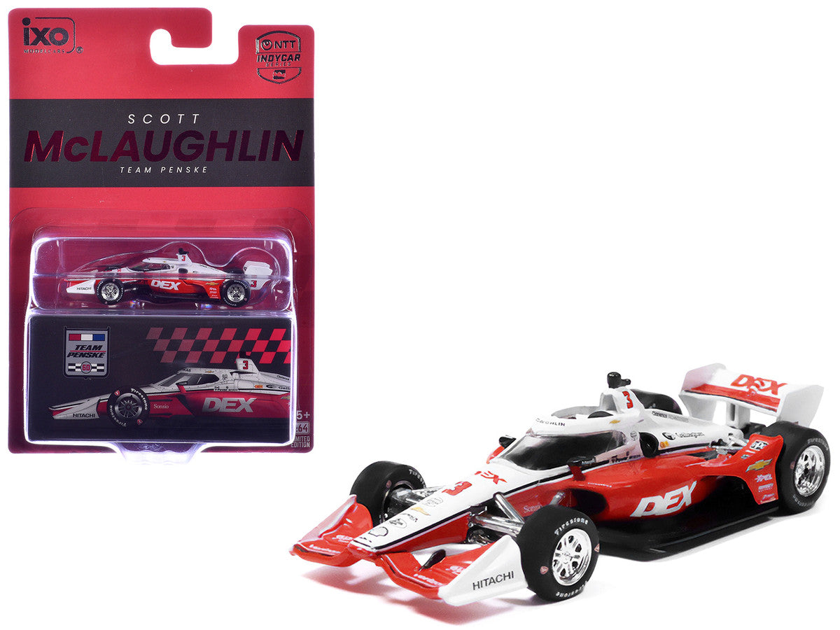 Dallara IndyCar #3 Scott McLaughlin "DEX" Team Penske (Road Course Configuration) "NTT IndyCar Series" (2026) 1/64 Diecast Model by IXO Models LuxuryLifeWay Online Store
