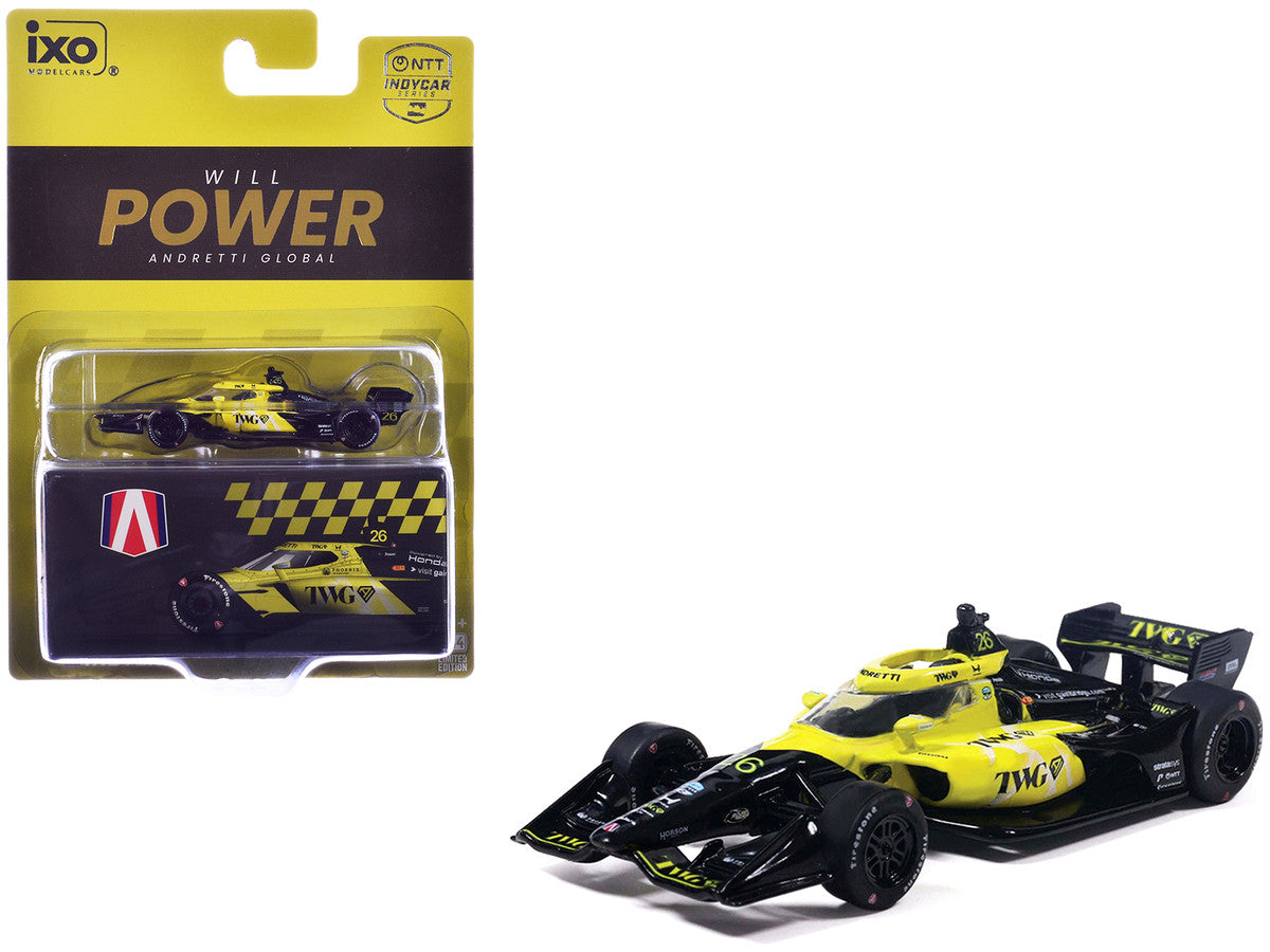 Dallara IndyCar #26 Will Power "TWG" Andretti Global (Road Course Configuration) "NTT IndyCar Series" (2026) 1/64 Diecast Model Car by IXO Models LuxuryLifeWay Online Store