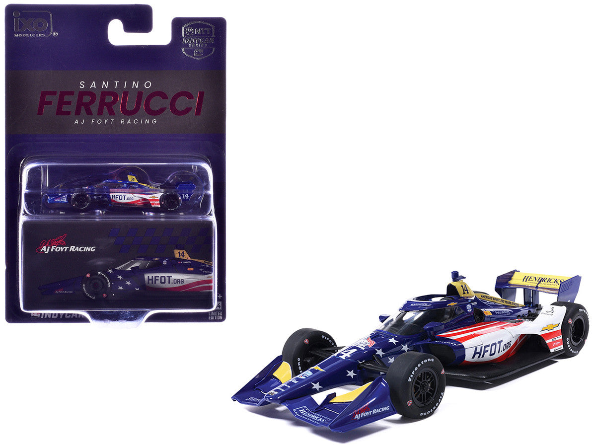 Dallara IndyCar #14 Santino Ferrucci "HFOT.Org" AJ Foyt Racing (Road Course Configuration) "NTT IndyCar Series" (2026) 1/64 Diecast Model Car by IXO Models LuxuryLifeWay Online Store