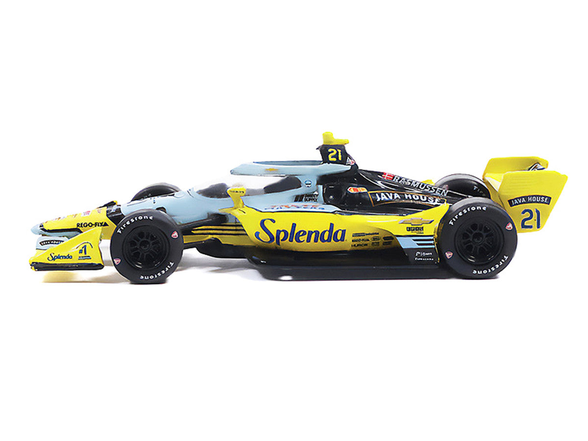 Dallara IndyCar #21 Christian Rasmussen "Splenda" Ed Carpenter Racing (Road Course Configuration) "NTT IndyCar Series" (2026) 1/64 Diecast Model by IXO Models LuxuryLifeWay Online Store