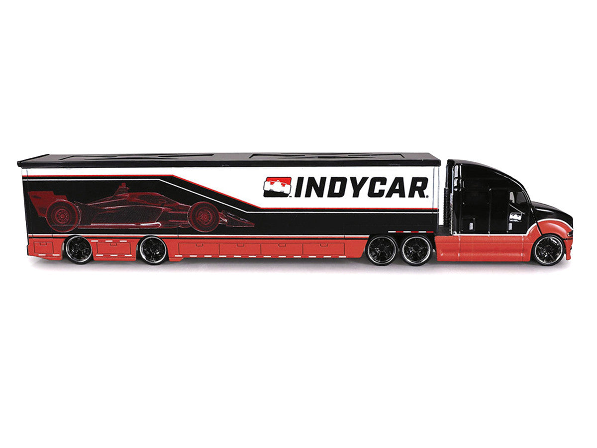 IndyCar Hauler Black and Red with Graphics 1/64 Diecast Model Car by IXO Models LuxuryLifeWay Online Store