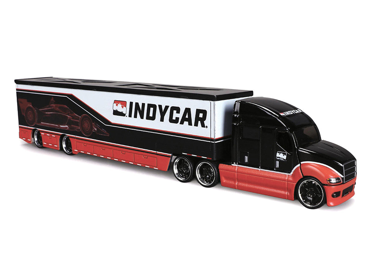 IndyCar Hauler Black and Red with Graphics 1/64 Diecast Model Car by IXO Models LuxuryLifeWay Online Store