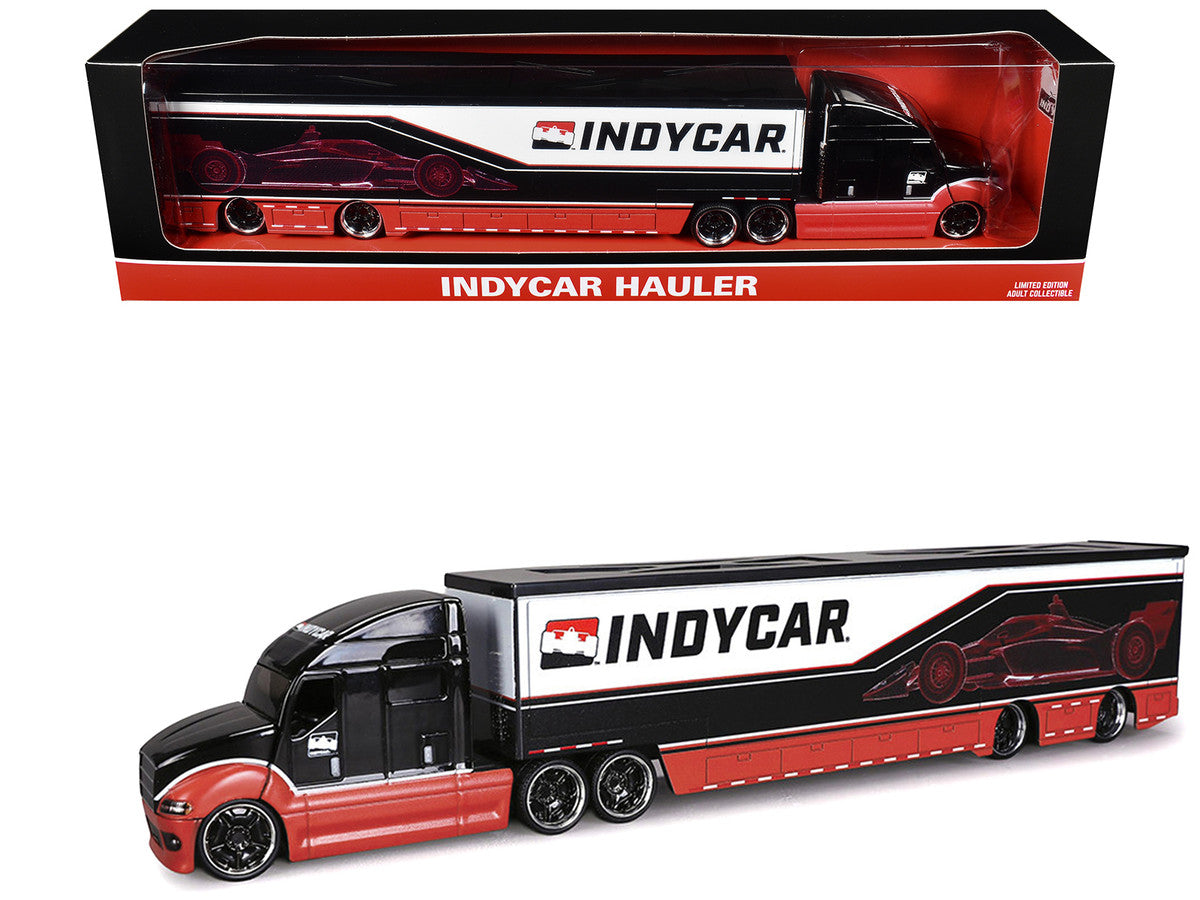 IndyCar Hauler Black and Red with Graphics 1/64 Diecast Model Car by IXO Models LuxuryLifeWay Online Store