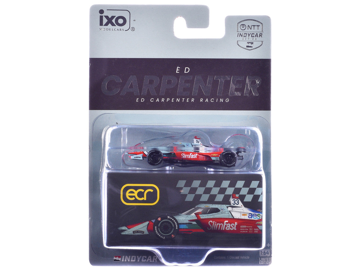Dallara IndyCar #33 Ed Carpenter "Slim Fast" Ed Carpenter Racing (Road Course Configuration) "NTT IndyCar Series" (2026) 1/64 Diecast Model Car by IXO Models LuxuryLifeWay Online Store