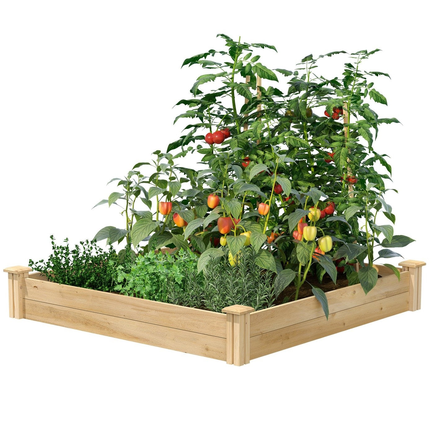 4 ft x 4 ft Cedar Wood Raised Garden Bed - Made in USA LuxuryLifeWay Online Store