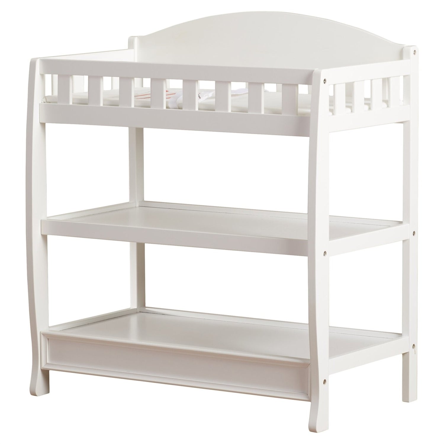 Modern White Wooden Baby Changing Table with Safety Rail Pad and Strap LuxuryLifeWay Online Store
