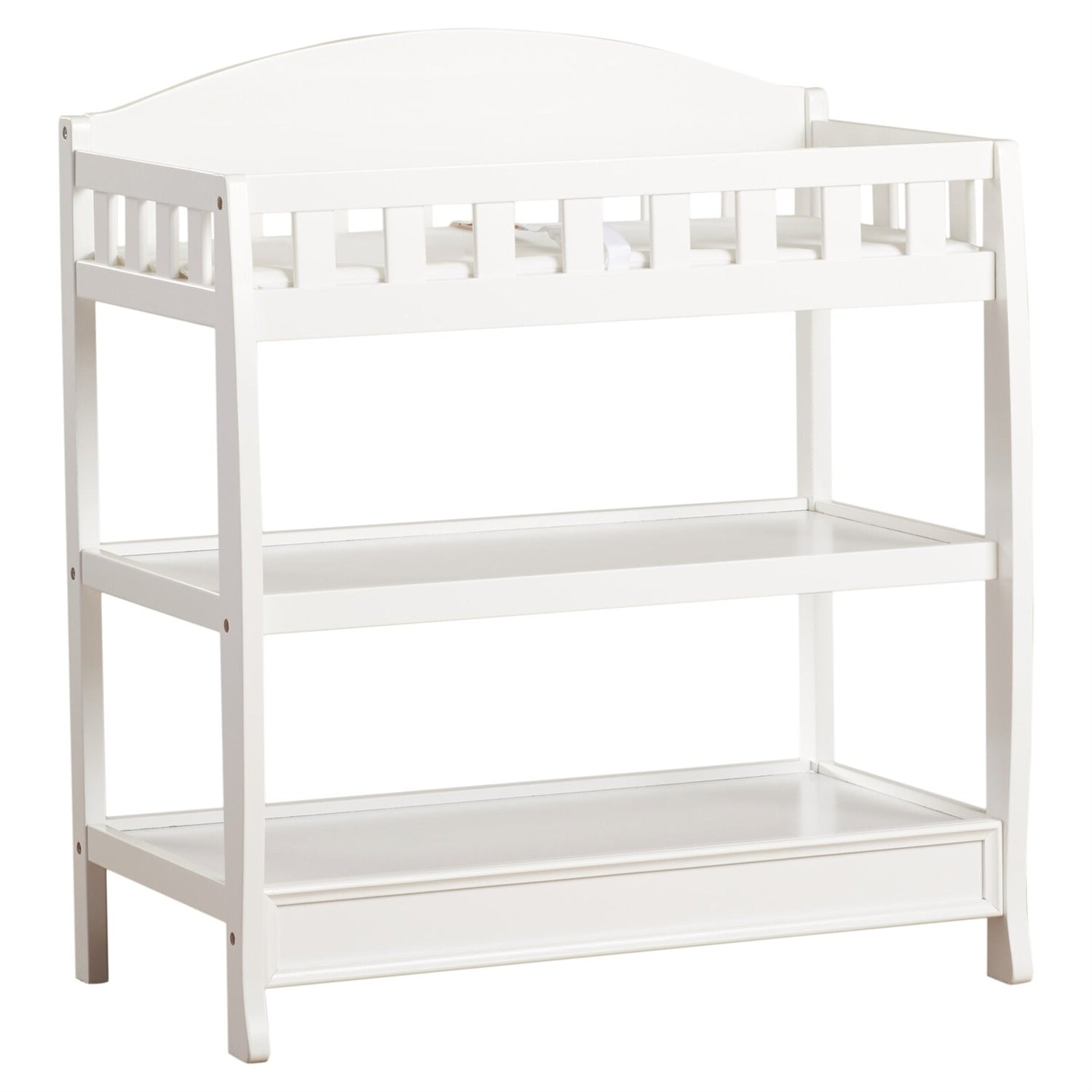 Modern White Wooden Baby Changing Table with Safety Rail Pad and Strap LuxuryLifeWay Online Store