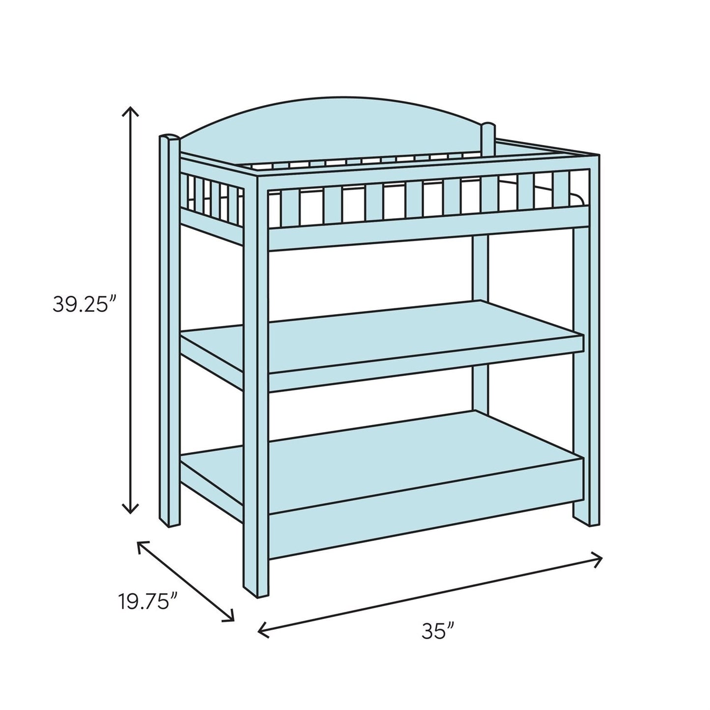 Modern White Wooden Baby Changing Table with Safety Rail Pad and Strap LuxuryLifeWay Online Store