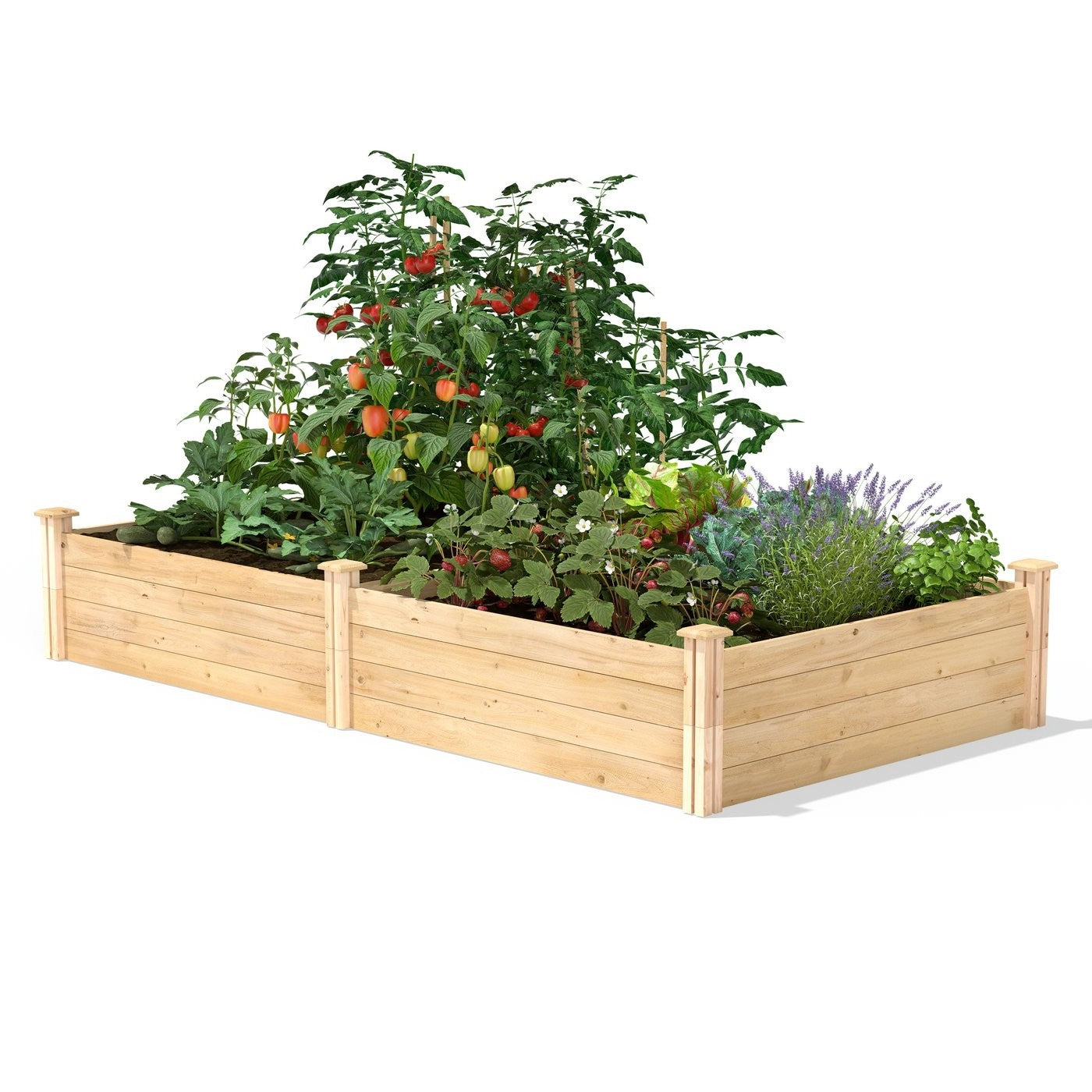 4 ft x 8 ft Cedar Wood Raised Garden Bed - Made in USA LuxuryLifeWay Online Store